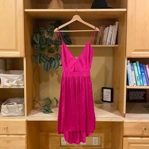 Stunning spaghetti strap backless dress. Raspberry color and clasp will be fixed